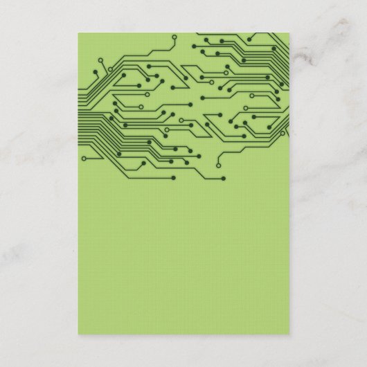 Green Computer Circuit Board Bar Mitzvah Empfang Begleitkarte (Rückseite)