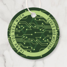 Green Computer Circuit Board Bar Mitzvah Geschenkanhänger