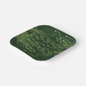 Green Computer Circuit Board Bar Mitzvah Pappteller (Gewinkelt)