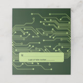 Green Computer Circuit Board Bar Mitzvah Platzkarte (Außenseite Aufgefaltet)