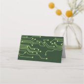 Green Computer Circuit Board Bar Mitzvah Platzkarte (Rückseite)