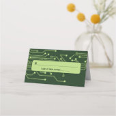 Green Computer Circuit Board Bar Mitzvah Platzkarte (Vorderseite)