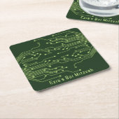 Green Computer Circuit Board Bar Mitzvah Rechteckiger Pappuntersetzer (angewinkelt)
