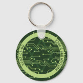 Green Computer Circuit Board Bar Mitzvah Schlüsselanhänger (Vorderseite)
