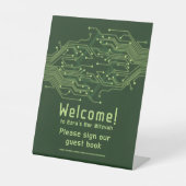 Green Computer Circuit Board Bar Mitzvah Sockelschild (Vorderseite)