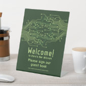 Green Computer Circuit Board Bar Mitzvah Sockelschild (In SItu)