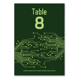 Green Computer Circuit Board Bar Mitzvah Tischnummer