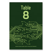 Green Computer Circuit Board Bar Mitzvah Tischnummer (Vorderseite)