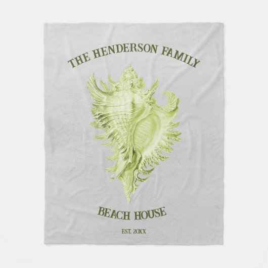 Green Conch Muschel Fleece Blanket (Vorderseite)