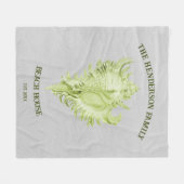 Green Conch Muschel Fleece Blanket (Vorderseite (Horizontal))