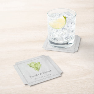 Green Conch Muschel Hochzeitspapier-Untersetzer Untersetzer