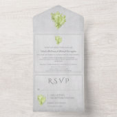 Green Conch Muschel in einer Hochzeitsfeier All In One Einladung (Innen Boden)