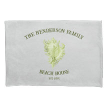 Green Conch Muschel Pillow Case