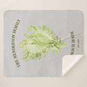 Green Conch Muschel Sherpa Blanket Sherpadecke (Vorderseite (Horizontal))