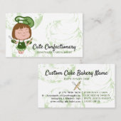 Green Confectionery Baker Lady niedlich Girl Visitenkarte (Vorne/Hinten)