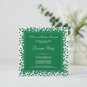 Green Confetti Party Einladung (Stehend Vorderseite)