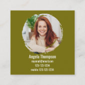 Green Connect with Me Photo QR Code  Quadratische Visitenkarte (Vorderseite)