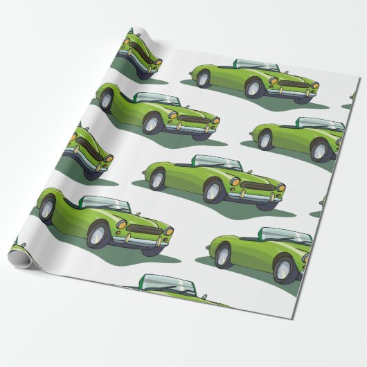 Green Convertible Car Geschenkpapier (Ungerollt)