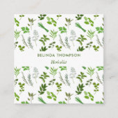 Green Cooking Cultural Garden Herbs QR Code Quadratische Visitenkarte (Vorderseite)