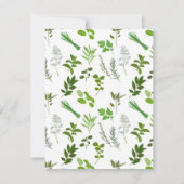 Green Cooking Kulinarische Gartenkräuter Individue Mitteilungskarte (Rückseite)