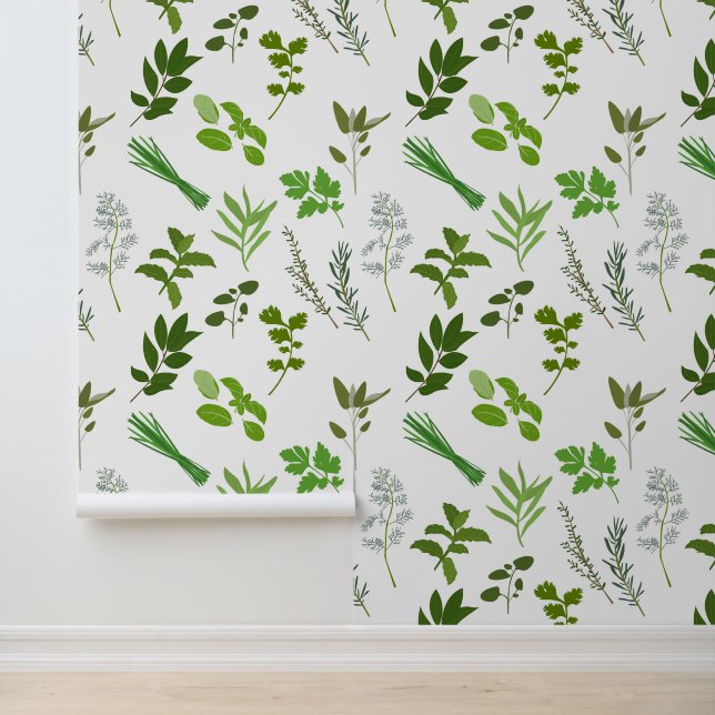 Green Cooking Kulinarische Gartenkräuter Küche Tapete (Anwendung)