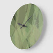 Green, cool, trendy watercolor abstract pattern große wanduhr (Winkel)