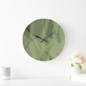 Green, cool, trendy watercolor abstract pattern große wanduhr (Zuhause)