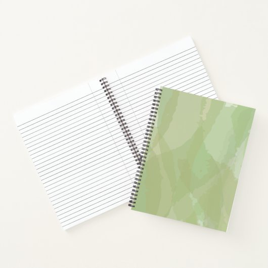 Green, cool, trendy watercolor abstract pattern notizblock (Innenseite)