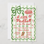 Green Coquette A little Meatball is on the way Einladung (Vorderseite)