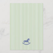Green Coquette Bow Rocking Horse Baby Advice Card Einladung (Rückseite)