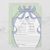 Green Coquette Bow Rocking Horse Baby Advice Card Einladung (Vorne/Hinten)