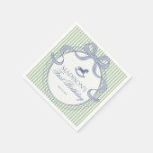 Green Coquette Bow Rocking Horse Birthday Dessert Serviette (Ecke)