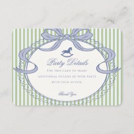 Green Coquette Bow Rocking Horse Details Begleitkarte