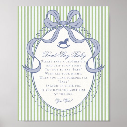 Green Coquette Bow Rocking Horse Dont Say Baby Poster (Vorne)