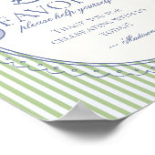 Green Coquette Bow Rocking Horse Favors Sign Poster (Ecke)