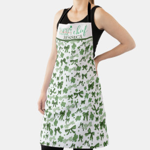 Green Coquette Lucky St Patrick's Day Pattern Schürze