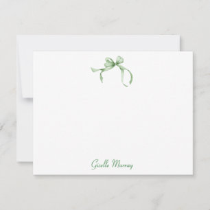 Green Coquette Ribbon Personalisierte Mitteilungsk Mitteilungskarte