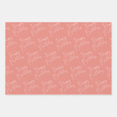 Green Coral Blue Happy Birthday Geschenkpapier Set (Vorderseite 2)