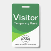 Green Corporate Visitor Pass ID QR Code Ausweis (Vorderseite)