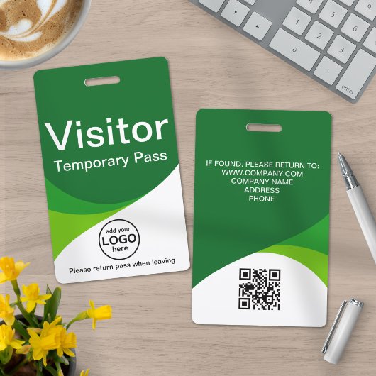 Green Corporate Visitor Pass ID QR Code Ausweis