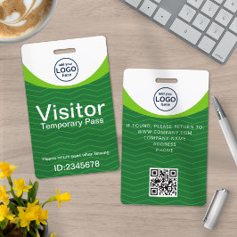 Green Corporate Visitor Pass ID QR Code Ausweis