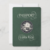 Green Costa Rica Passport Save The Date (Vorderseite)