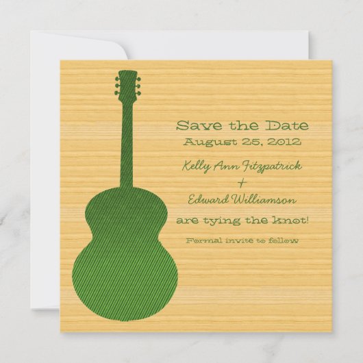 Green Country Gitarre Save the Date einladen (Vorderseite)