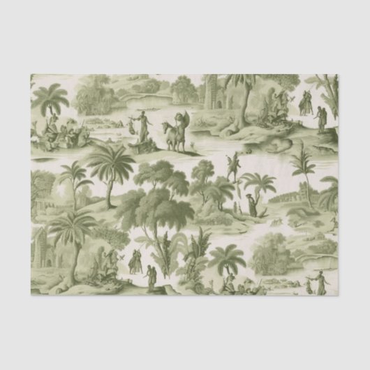 Green Countryside Hot Air Balloon Toile (10) Seidenpapier (Vorderseite)