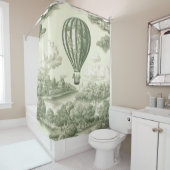 Green Countryside Hot Air Balloon Toile (1) Duschvorhang (Beispiel)