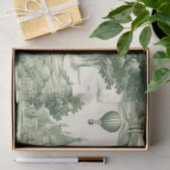 Green Countryside Hot Air Balloon Toile (4) Seidenpapier (Geschenk)