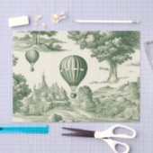 Green Countryside Hot Air Balloon Toile (4) Seidenpapier (Handwerk)
