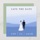 Green Couple Foto Save the Date (Vorne/Hinten)