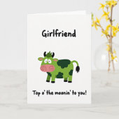 Green Cow Pattern Girlfriend Card Karte (Gelbe Blume)