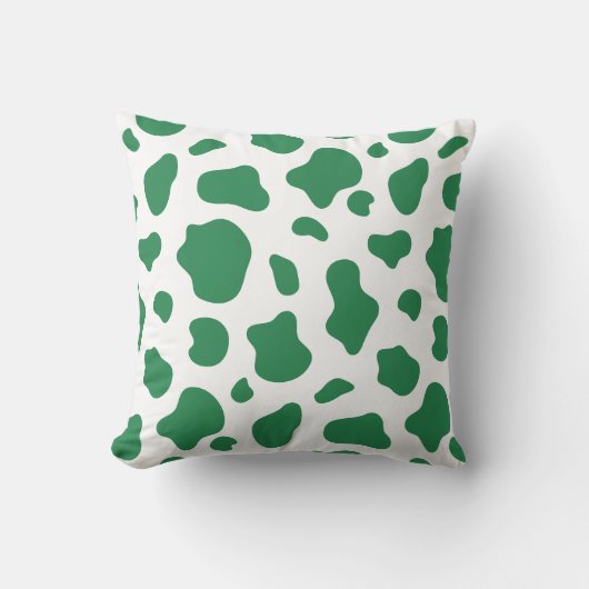 Green Cow Print Decorative Pillow Kissen (Vorderseite)